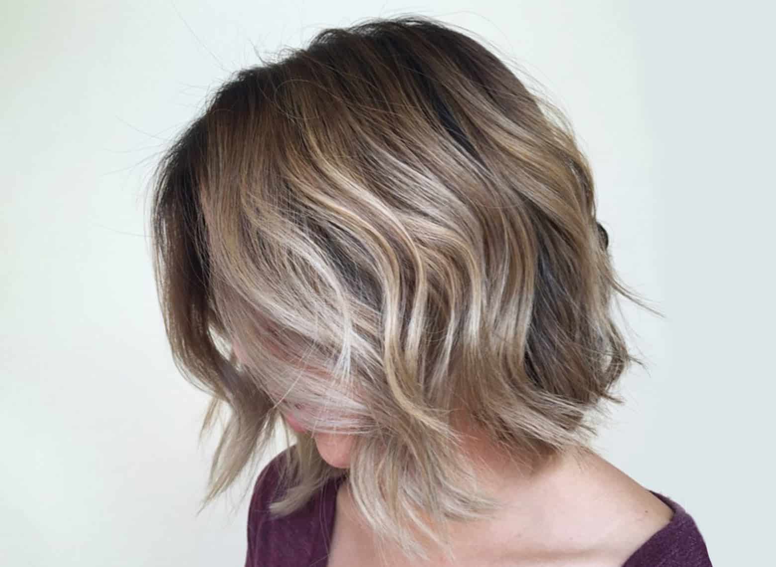 woman with layered choppy bob