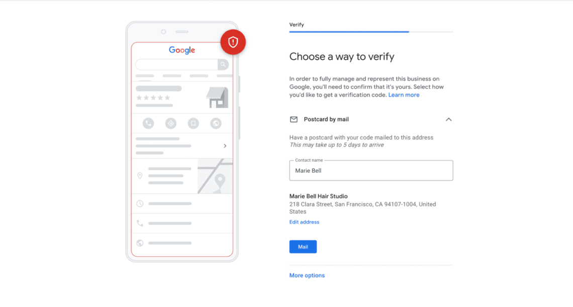 Google My Business Verify Postcard by Mail