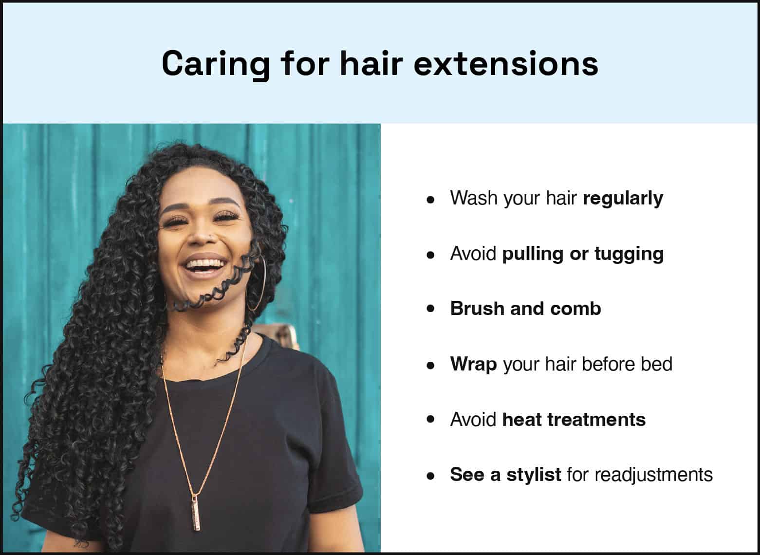 tips for caring for hair extensinos