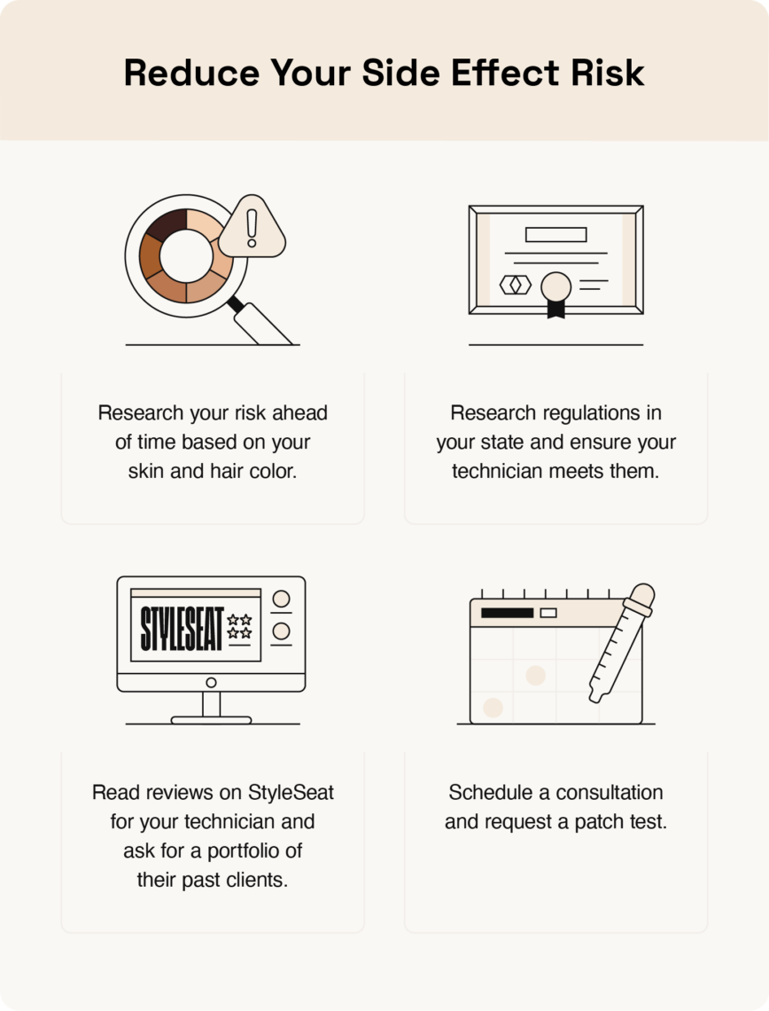 Image shows tips to reduce your risk of side effects from permanent laser hair removal